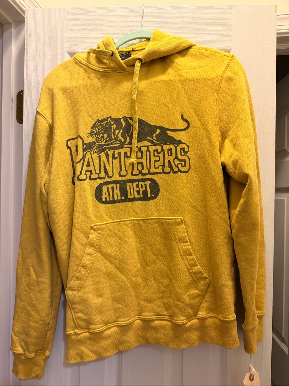 Original Retro Brand Yellow Panthers Graphic Hooded Sweatshirt free people